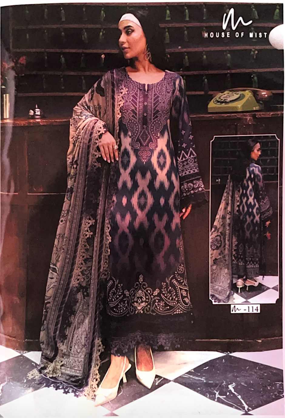 Attire by Aasia | Purple unstitched | Pure cotton suit