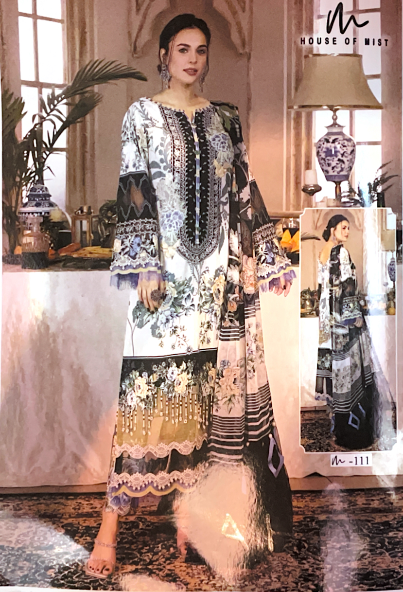 Printed Floral Luxe Lawn Suit Attire by Aasia